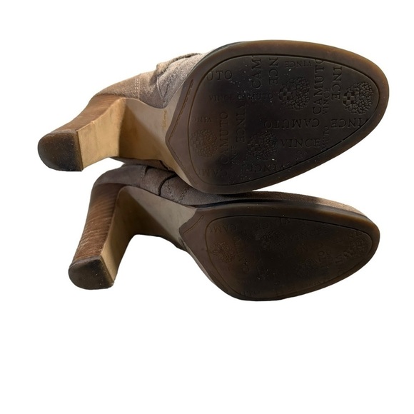 Vince Camuto Womens Beige Suede Connolly Mid-Shaft Boot Belted Chunky Heel  8.5 - Picture 8 of 14